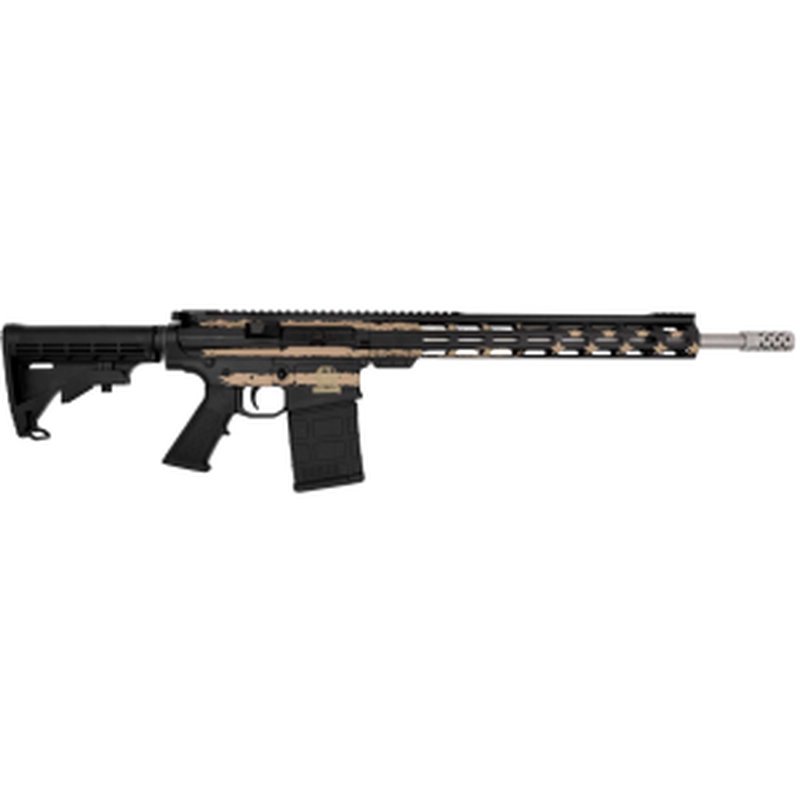 GLFA AR10 Stainless 18in .308 Win Semi-Auto Rifle Desert Flag 10-Round