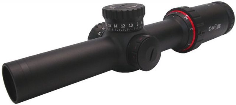 C-MORE C3 1-6x24 Competition LPVO Rifle Scope, TJ1I Reticle, Second Focal Plane