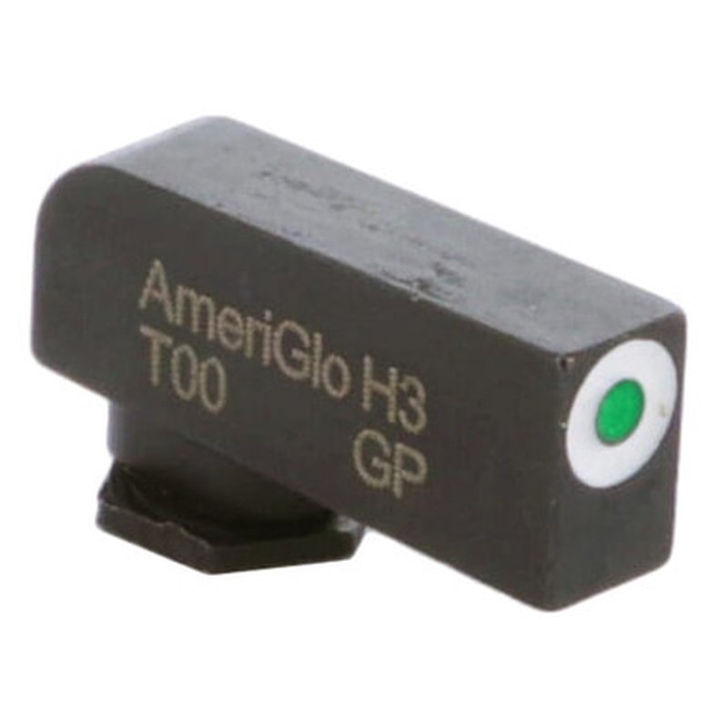 AmeriGlo GL-112-200-125 Glock Front Night Sight Green Tritium White Outline