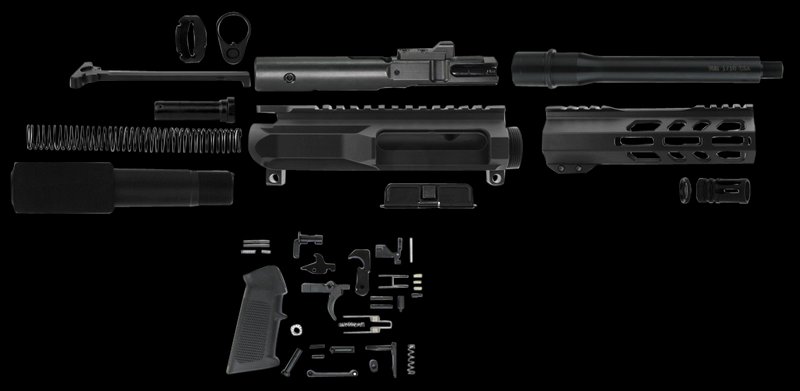 TacFire AR Platform 9mm Pistol Build Kit 7.5in Barrel M-LOK Handguard