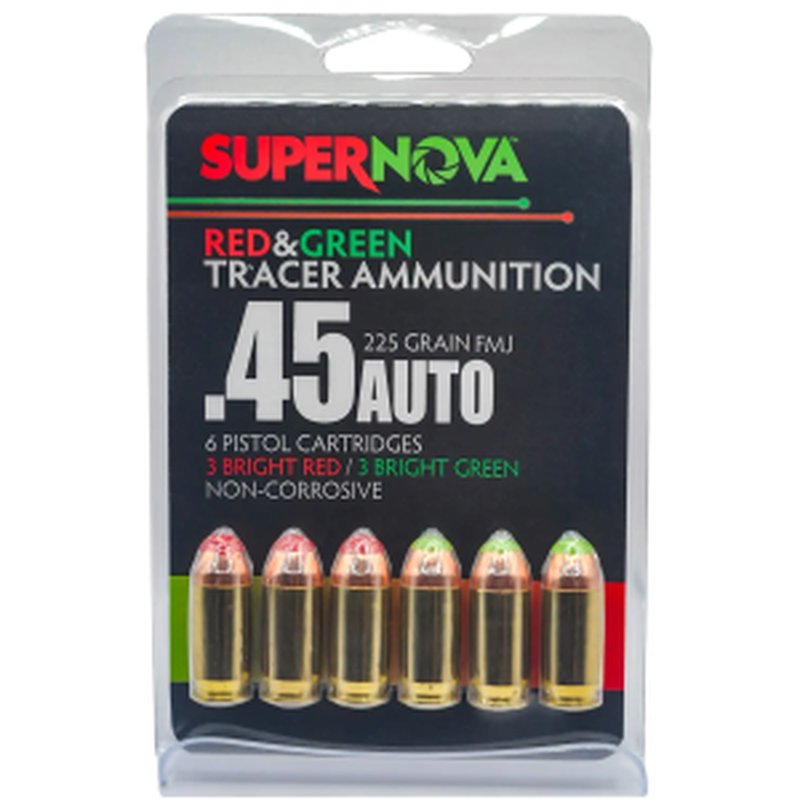 Piney Mountain Green/Red Tracer .45 ACP 225gr FMJ Ammunition