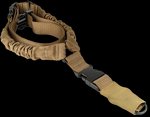 Aim Sports AOPS01T One Point Tan Elastic Webbing 26" OAL Bungee Rifle Sling