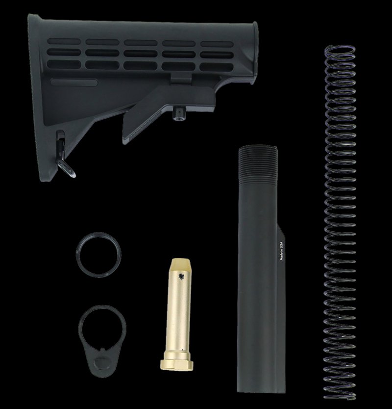 TacFire Mil-Spec AR-15/M4 Stock Kit with 6-Position Buffer Tube Black MAR084