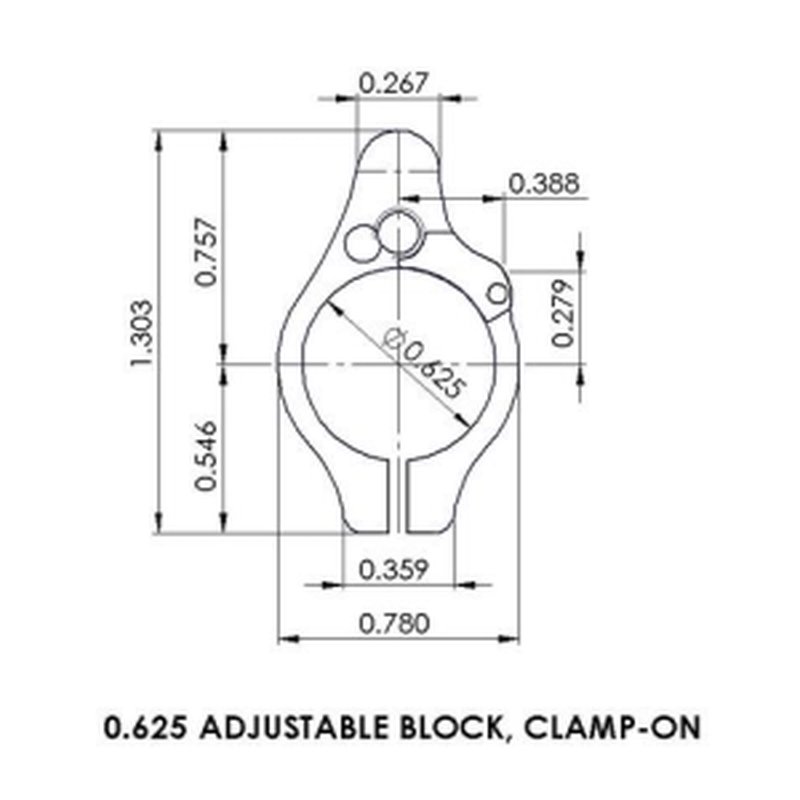 Superlative Arms .625" Adjustable Gas Block, Bleed Off - Clamp On, Melonite Finish