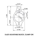 Superlative Arms .625" Adjustable Gas Block, Bleed Off - Clamp On, Melonite Finish