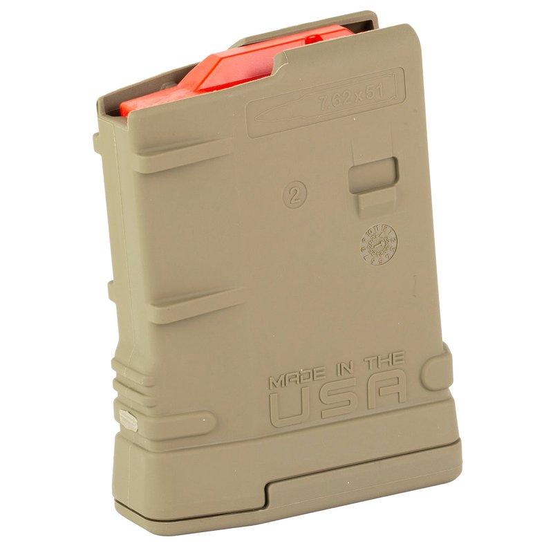 Amend2 MOD-2 SR-25 AR-10 Magazine 7.62x51 NATO/.308 Winchester 10 Round Polymer FDE