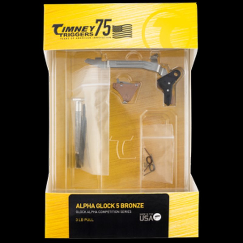 Timney ALPHAGLOCK5 Alpha Competition Straight Trigger, Bronze, Glock Gen5/Glock 44