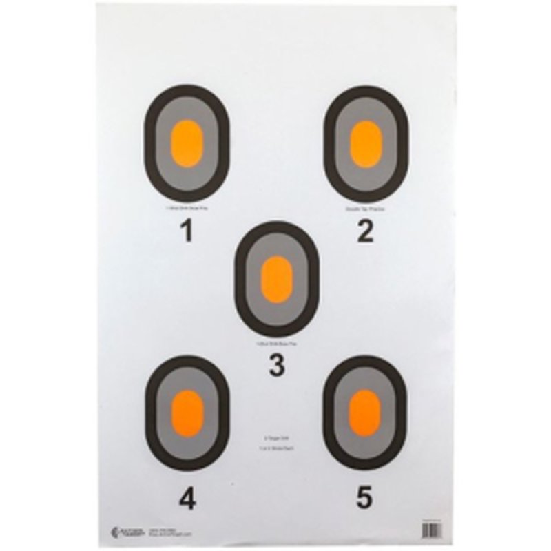 Action Target Five Bulls-Eye Target 23x35" Orange & Black (100 Count)