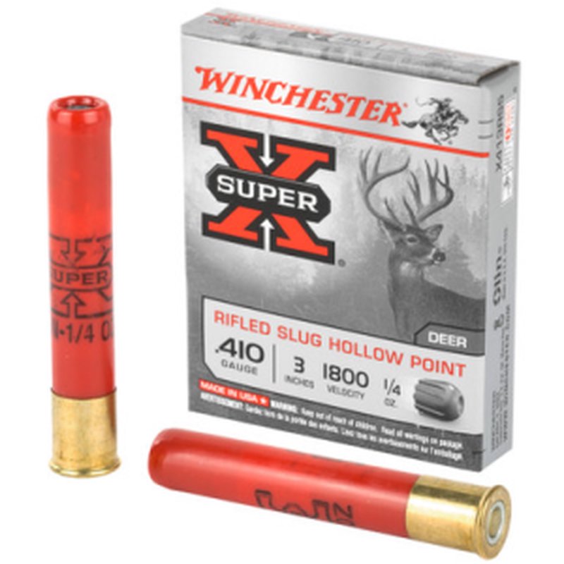 Winchester Super-X 410 Gauge Rifled Slug Ammo 3 in 1/4 oz 5-Round