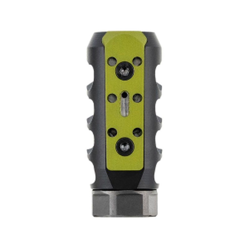 MDT Comp 4 Port Muzzle Brake 6mm 5/8\"-24 Thread Steel Nitride Green
