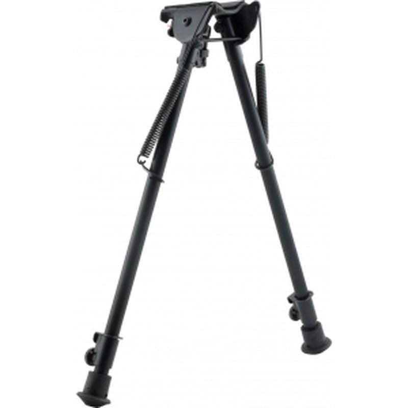 Harris Bipods H1A2 Non-Swivel H Swivel Stud, 13.50-23" Black Steel/Aluminum, Rubber Feet