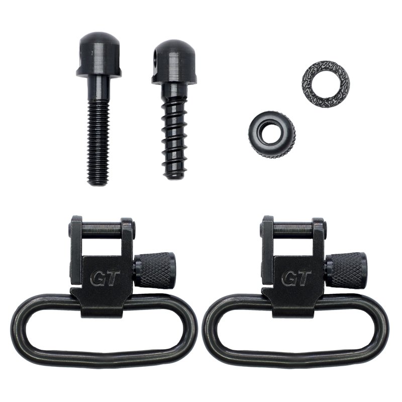 GrovTec Machine Screw & Wood Screw Set, 1.25" Locking Swivels, Black Oxide