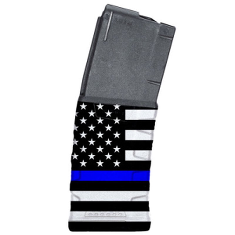 Mission First Tactical 223/5.56mm 30-Round AR-15 Magazine with Blue Line American Flag Finish