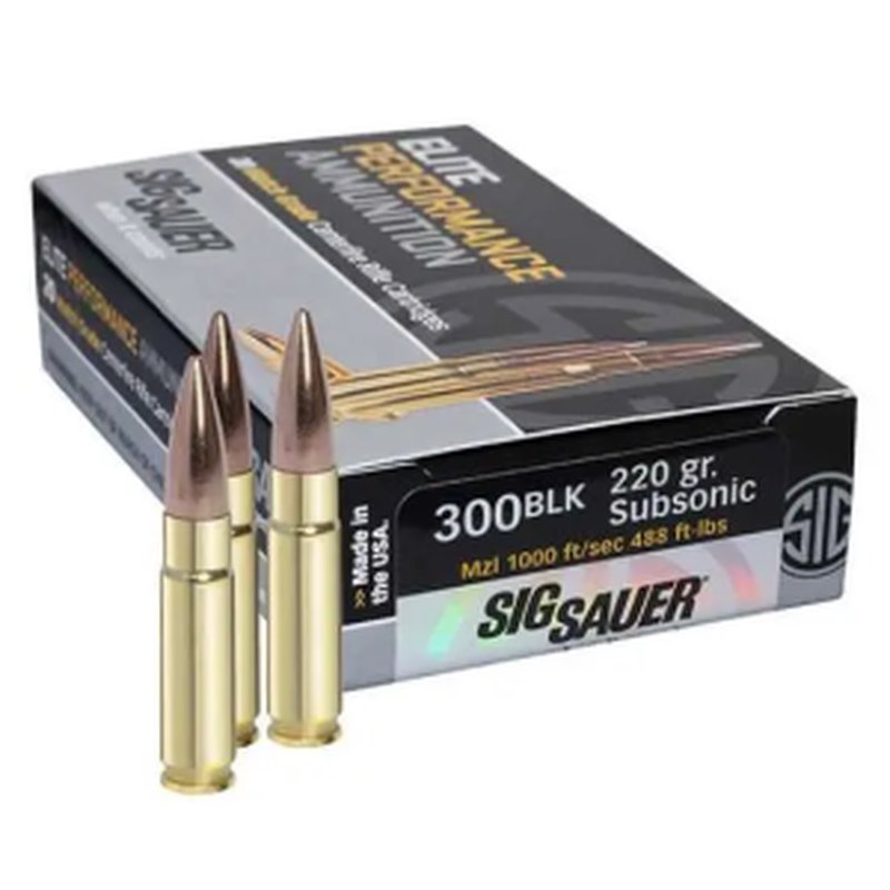 Sig Sauer Elite Match Grade 300 Blackout 220gr Open Tip Match Subsonic Ammo