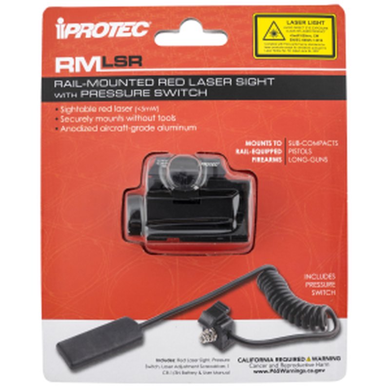 iProtec RMLSR Rail Mount Red Laser Sight with Pressure Switch
