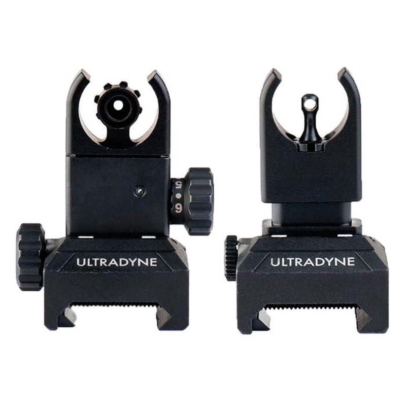 Ultradyne USA C4 Folding Front & Rear Sight Combo UD Black Flip-Up Set