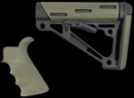 Hogue AR-15/M16 Stock and Grip Kit OD Green OverMolded Collapsible Buttstock