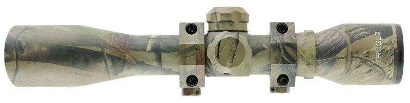 TruGlo Compact Crossbow 4x32mm Range Finder/Trajectory Compensating Rifle Scope w/ Ring, Realtree APG