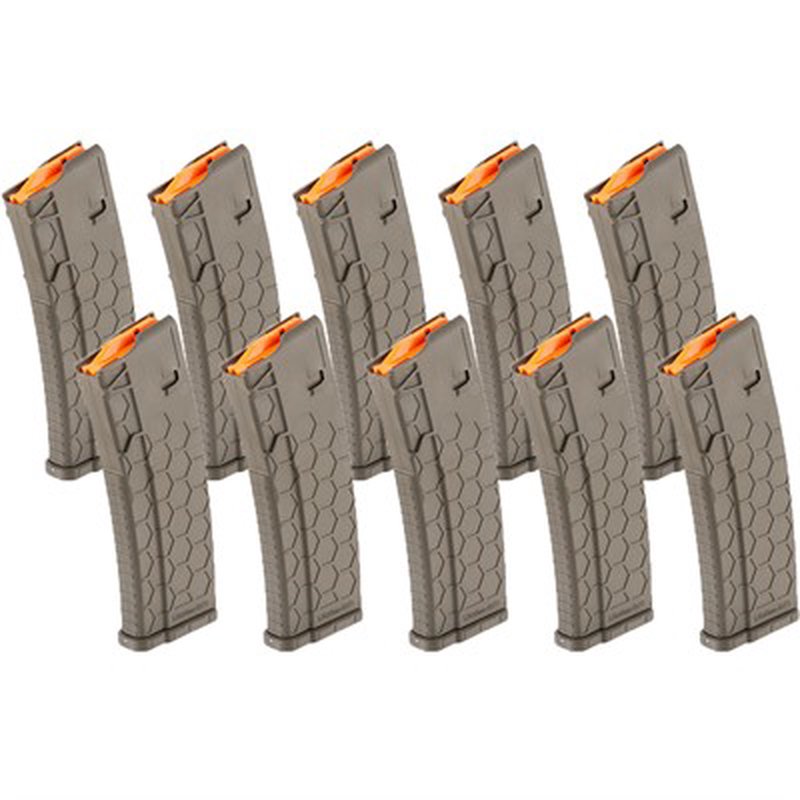Hexmag Series 2 15-Round AR-15 Magazine Gray Pack of 10