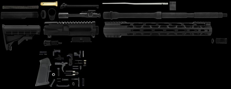 TacFire AR-15 Unassembled Rifle Build Kit 16in 5.56 NATO Nitride Barrel 15in M-LOK SSRK556LPK