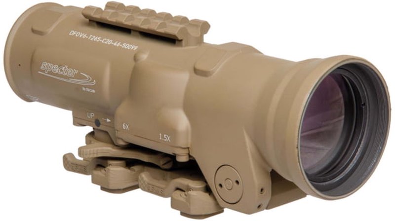 Elcan SpecterDR 1.5x/6x 5.56 BDC FDE Scope w/Flip Covers, ARD & A.R.M.S. Levers DFOV6-T265-C10