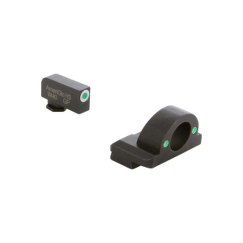 AmeriGlo Tritium Ghost Ring Sight Glock 42 43 43X 48 Green Rear White Front