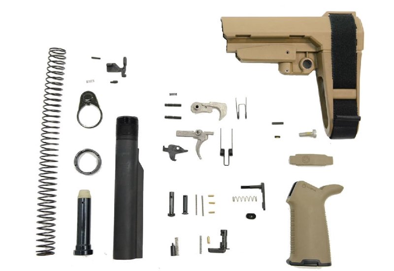 PSA SBA3 MOE+ EPT Pistol Lower Build Kit, Flat Dark Earth