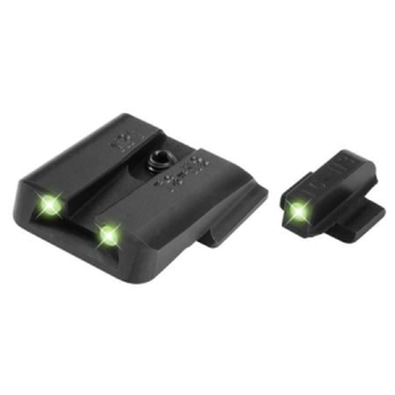 TruGlo Tritium Pro Night Sight Set for Smith & Wesson M&P/SD9/SD40 – Green Tritium White Front Ring TG231MP1W