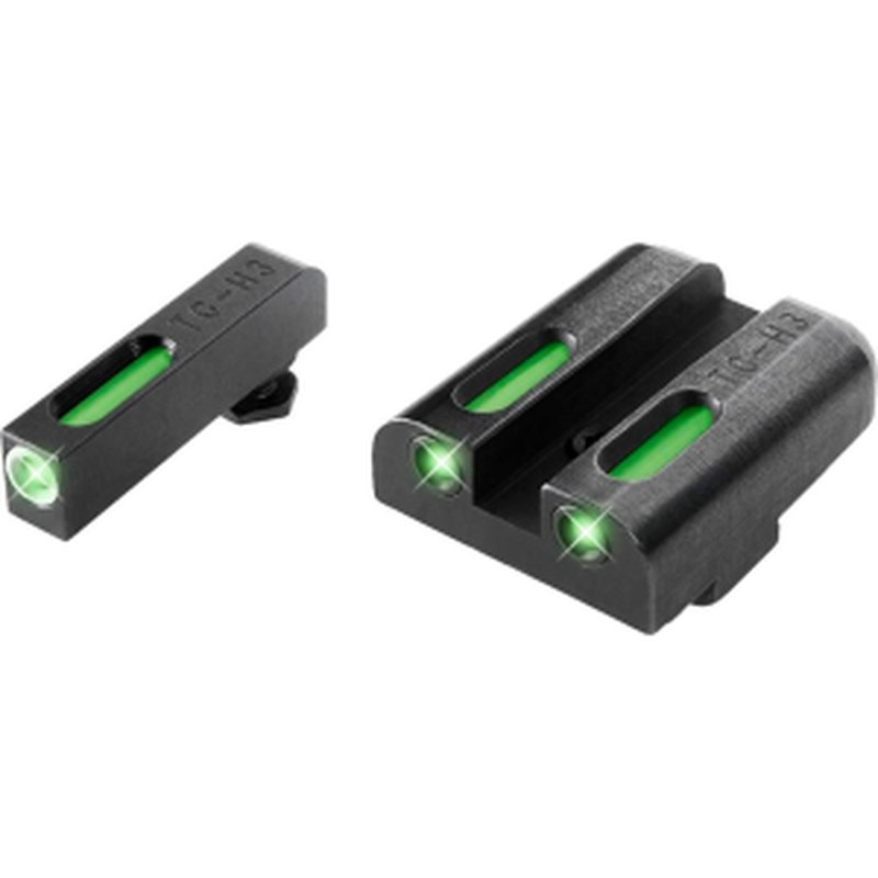 TruGlo TFX Glock High Front/Rear Tritium Fiber Optic Sights Set (Green)