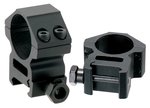 Leapers UTG 1\" Medium Aluminum 2-Piece Medium-Profile Picatinny/Weaver Ring, Black - RGWM-25M4