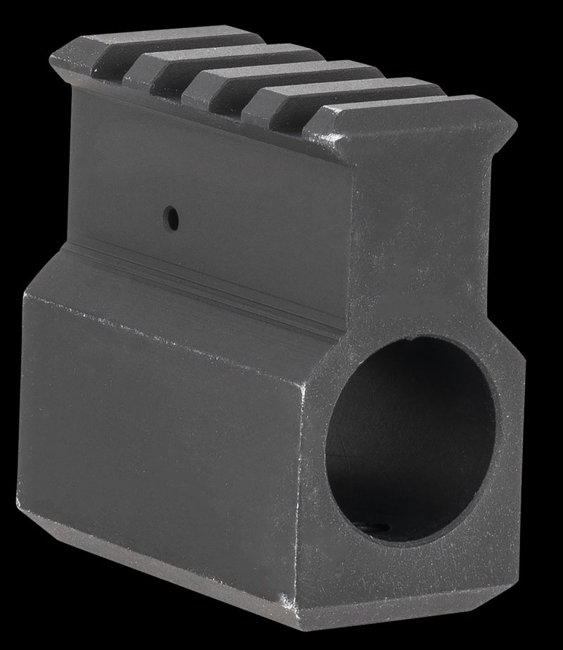 LBE Unlimited Upper Receiver Height .750 Railed Gas Block w/ Set Screws Black Aluminum