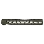 Grey Ghost Precision AR-15 15in M-LOK Free-Float Handguard Picatinny Rail OD Green
