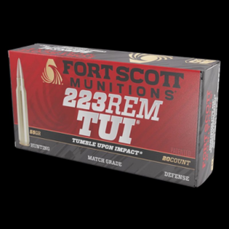 Fort Scott Munitions 223055SCV Tumble Upon Impact (TUI) 223Rem 55gr Solid Copper Spun 20 Rounds