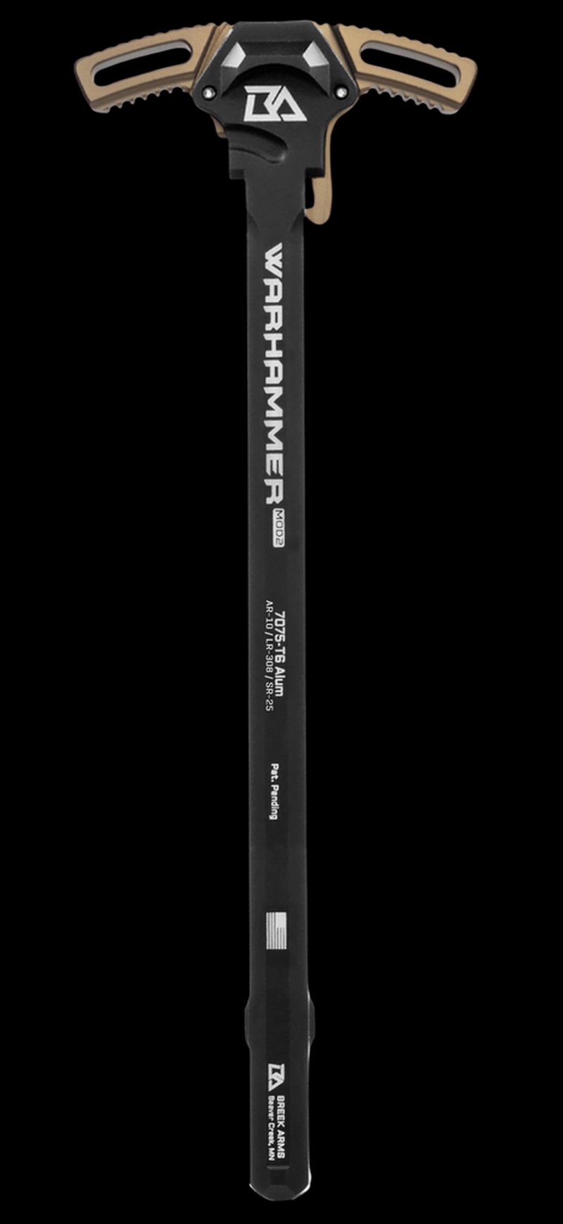 Breek Warhammer Mod2 Ambidextrous AR-10 LR-308 Charging Handle 7075-T6 Aluminum FDE BRK530FDE
