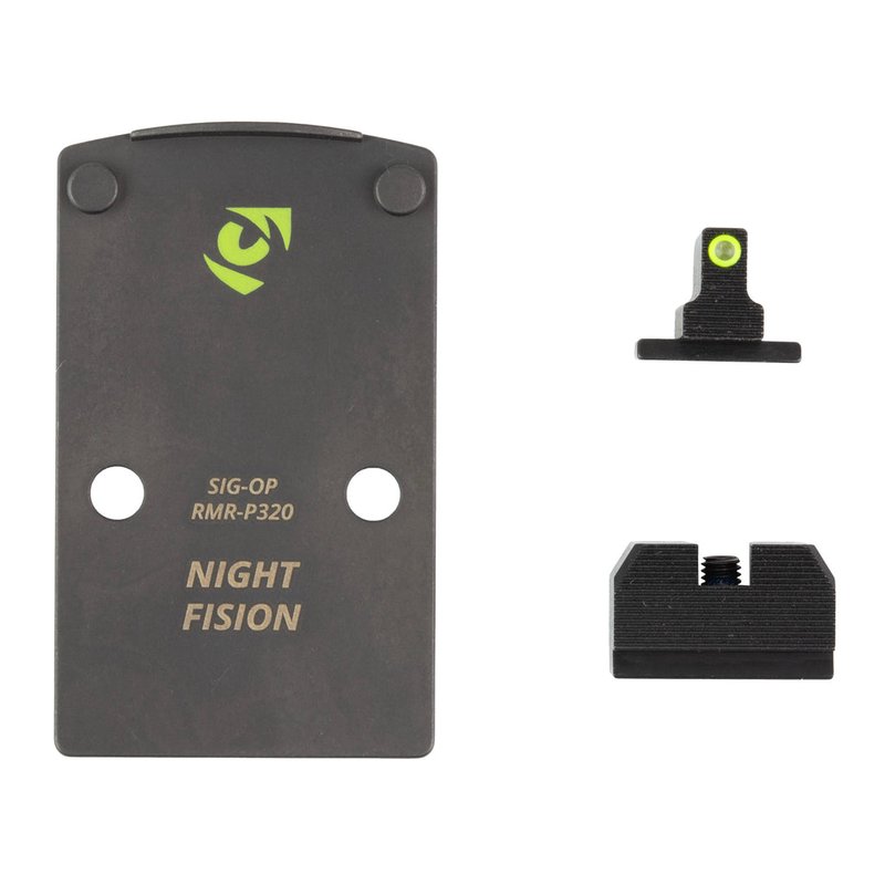 Night Fision Optic Plate + Tritium Front Backup Sights for SIG P320 (RMR/507C Footprint)