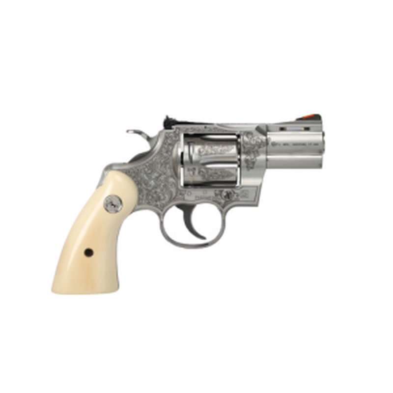 Colt Python 357 Magnum Revolver 2.5 Inch Engraved Stainless Holly Grips