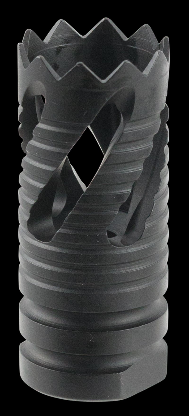 TacFire MZ1021 Thread Crown Muzzle Brake 1/2x28 for .223/5.56 Black Oxide