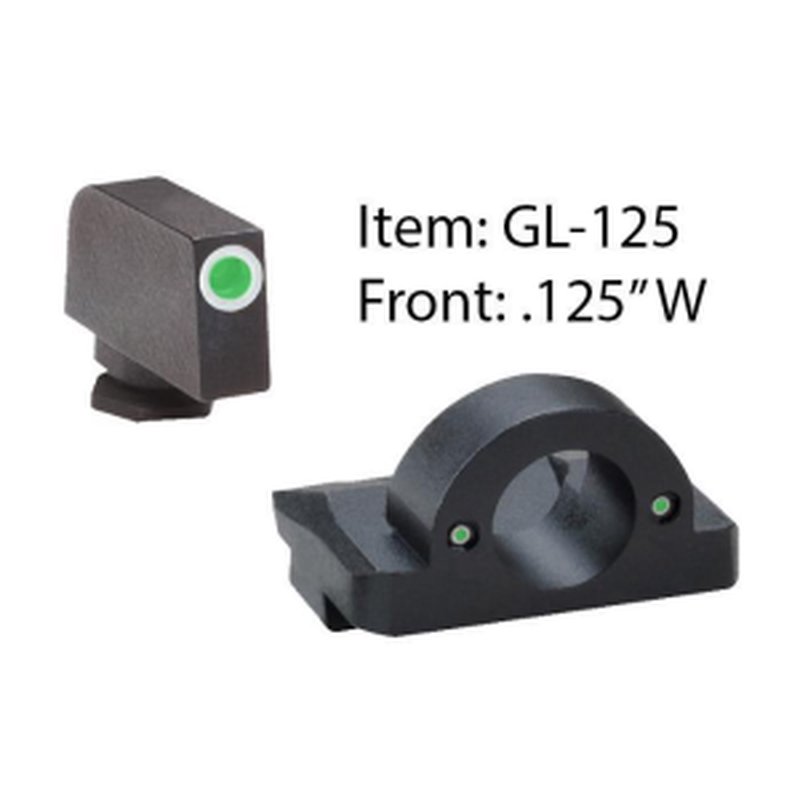 AmeriGlo Ghost Ring Night Sight Set for Glock Tritium Green Front Outline