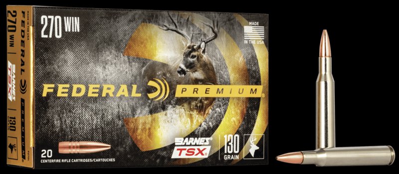 Federal Premium .270 Win Barnes Triple Shock X TSX 130gr Ammo - 20 Rounds