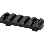 Warne 6202M M-LOK 5 Slot Rail, Firearm Parts, 6061-T6 Aluminum, Black Anodized Finish.