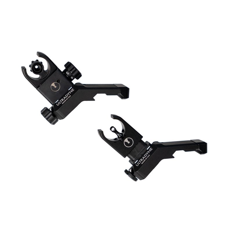 Ultradyne C4 Offset AR-15 Folding Front & Rear Sight Set Black