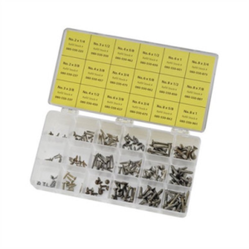 Brownells Unplated Steel Flat Head Wood Screw Kit Blued