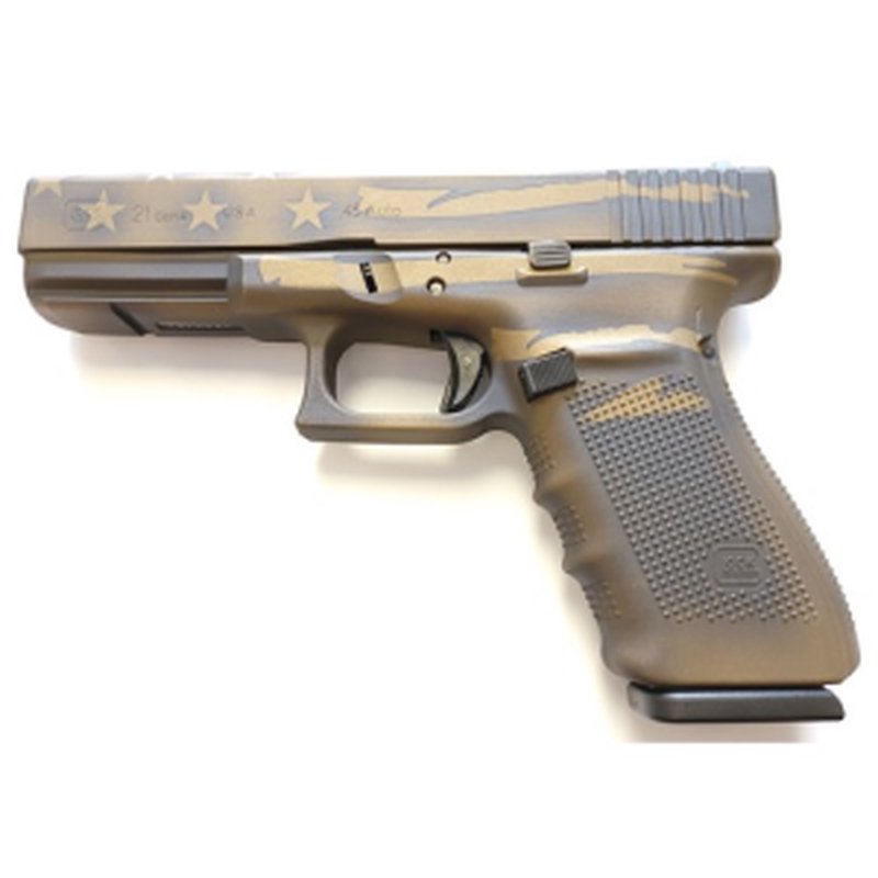 Glock G21 Gen 4 .45 ACP 4.6" 13rd Pistol - Battle Worn Bronze Flag