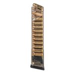 Elite Tactical Glock 22/23/24/27/35 40 S&W 24rd Extended Magazine, Clear Polymer (GLK-22-170, 24-round / 170mm)