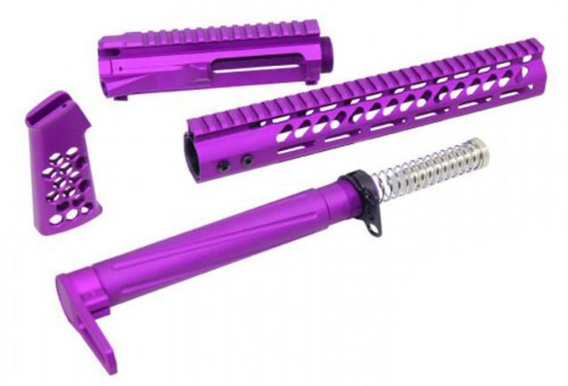 Guntec USA AR-15 Ultralight Series Complete Furniture Set w/Upper Receiver 12MLK-SET-UPPER-PURPLE
