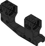 Spuhr Cantilever Scope Mount, 30 mm Tube, 48 mm, 0 Mil, Black