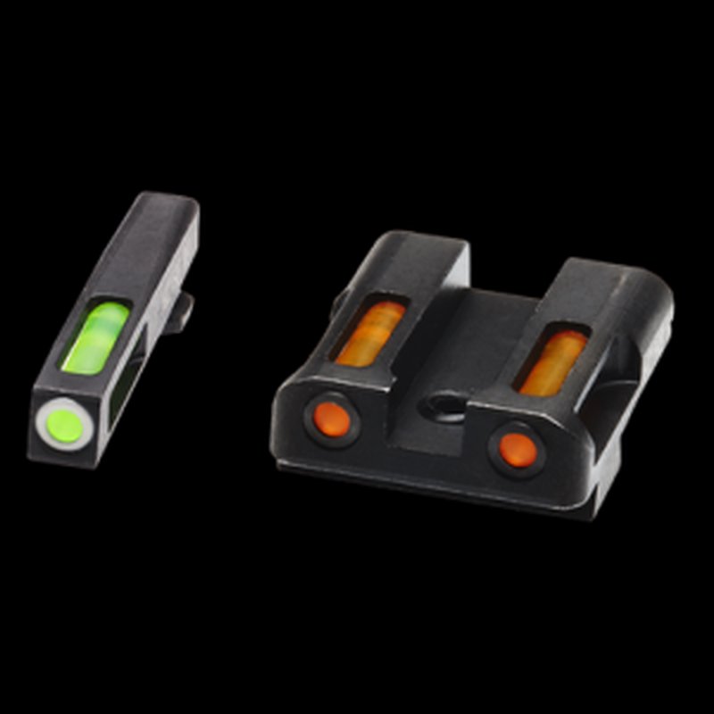 HIVIZ LiteWave H3 Glock Sight Set Front Green Tritium Rear Orange Fiber Optic