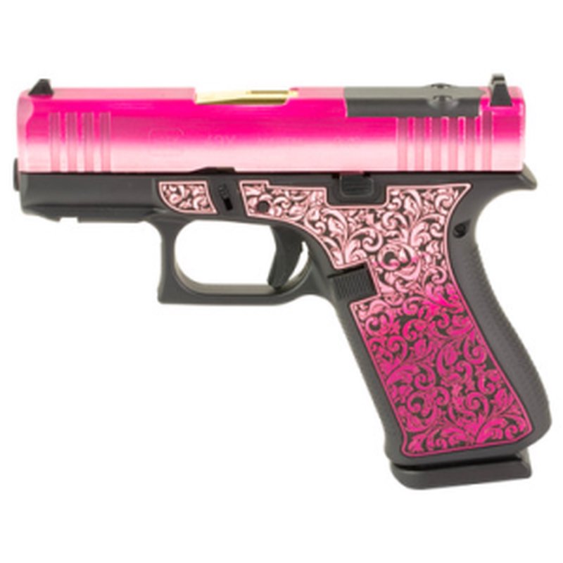 Glock G43X MOS 9mm 3.41" Barrel Lady Bug Cerakote 10-Round Optic Ready