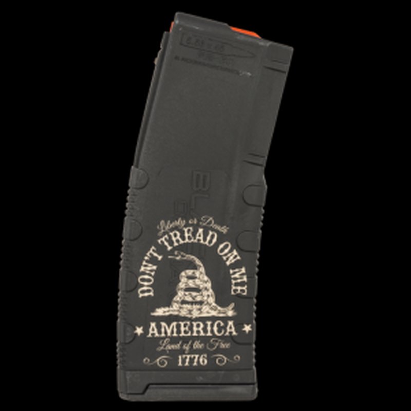 Black Rain Ordnance MAG30DONTTREAD 5.56 NATO 30-Round AR-15 Magazine "Don't Tread On Me" Engraved - Black