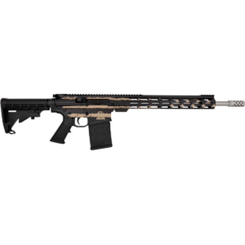 Great Lakes Firearms AR10 Rifle, .308 Win, 18" 416R Stainless Barrel, 15.25" M-LOK Rail, 6 Position M4 Stock, Desert Flag Cerakote Finish- GL10308SS F-DST